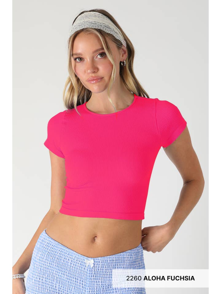 NIKIBIKI - Wholesale Knit Top - Women's - NS8232- Ribbed Baby Tee3