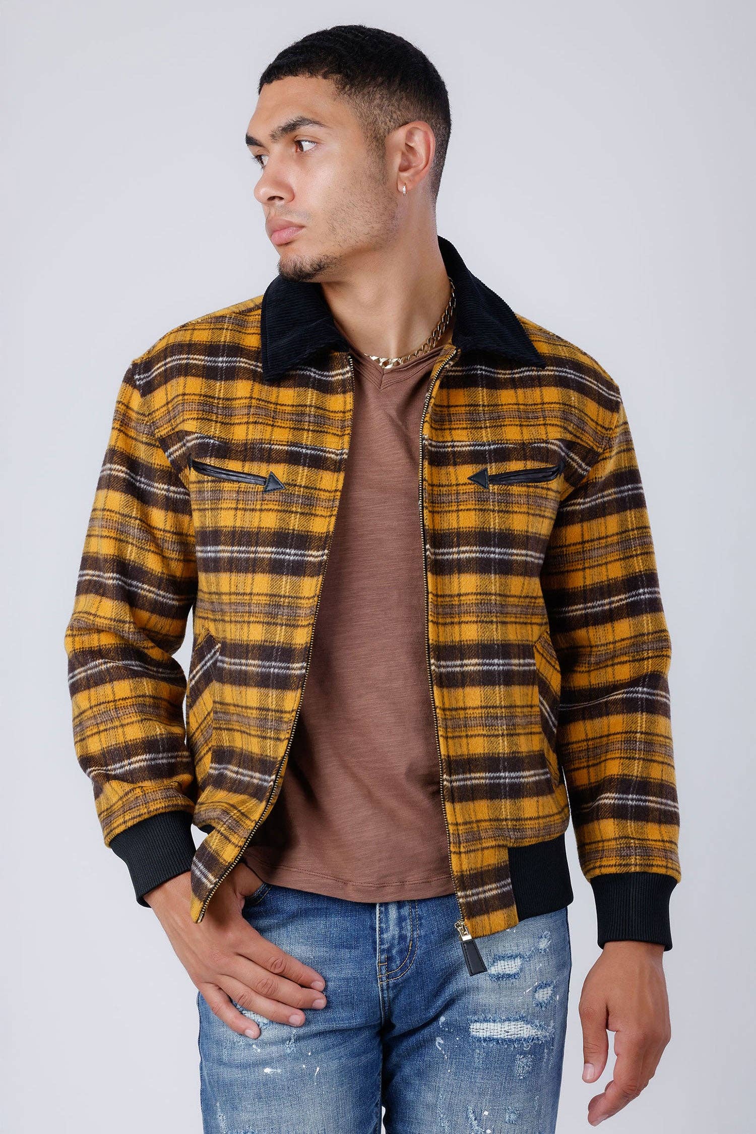 BARABAS - Venta al por mayor Chaqueta - Hombre -  Chaqueta bomber de invierno de lana a cuadros para hombre 4BH914