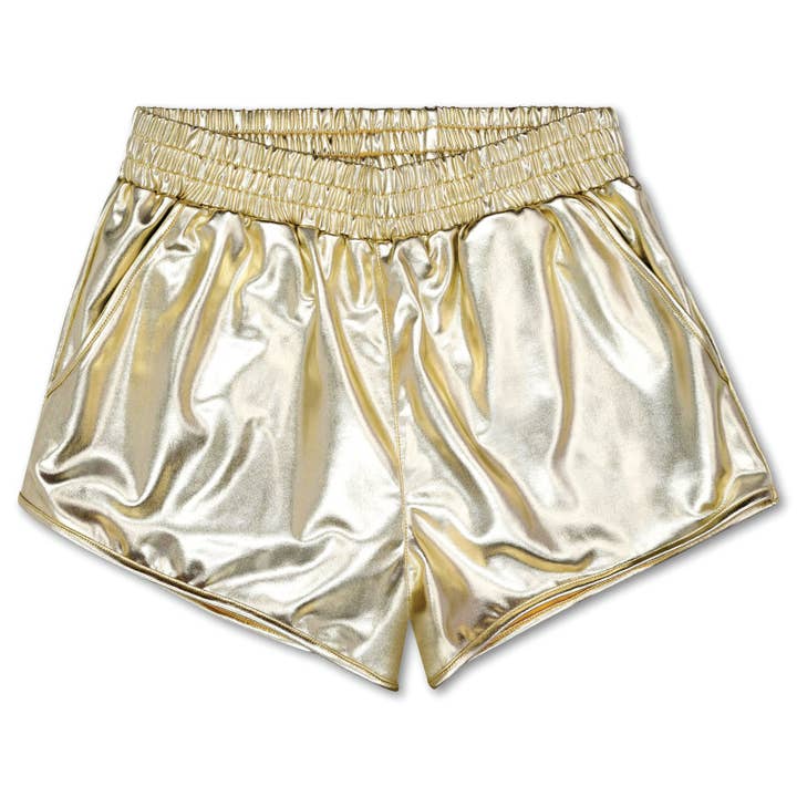 Iscream - Wholesale Shorts - Kids - Gold Metallic Shorts-AS