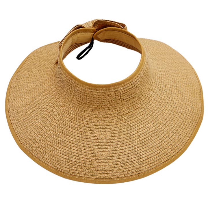 Cap Zone - Wholesale Straw Hat - Women's - Pack and Go Paper Straw Wide Roll-Up Sun Hat