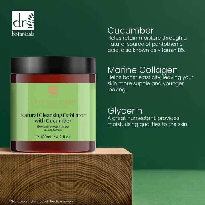 F&J USA LLC - Dr Botanicals - skinChemists - Wholesale Facial Exfoliant/Scrub - Natural Cleansing Exfoliator with Cucumber 120ml4