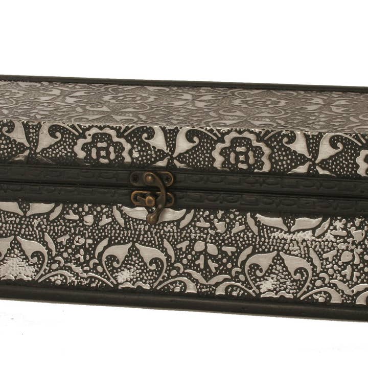 WALD IMPORTS - Wholesale Wine Tote - Metal & Wood Wine Box