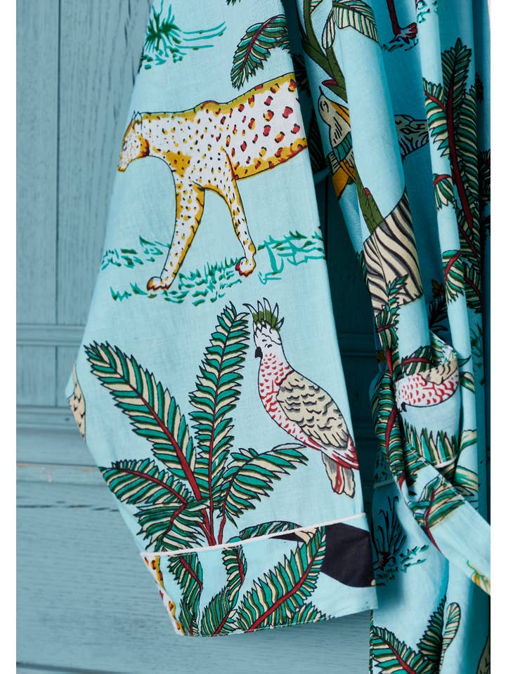 Namaste - Wholesale Robe - Unisex - Jungle Print Dressing Gown - Jade