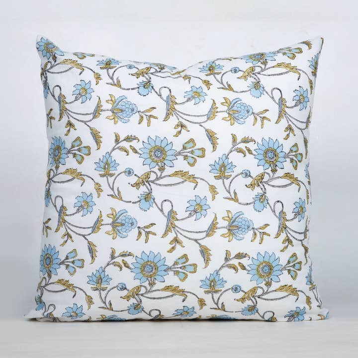 Handblock Printed Cotton Pillow 20x20 Inch for wholesale by Artisaga