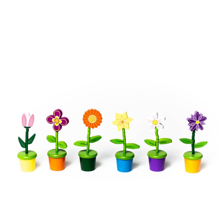 Jack Rabbit Creations - Wholesale Wood Toy - Kids - Flower Push Puppet Refills - Set of 24
