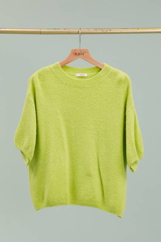 NAÏS PARIS - Wholesale Knit Sweater - Women's - ROUND NECK SHORT SLEEVE SWEATER IN SUPERFINE ALPACA17