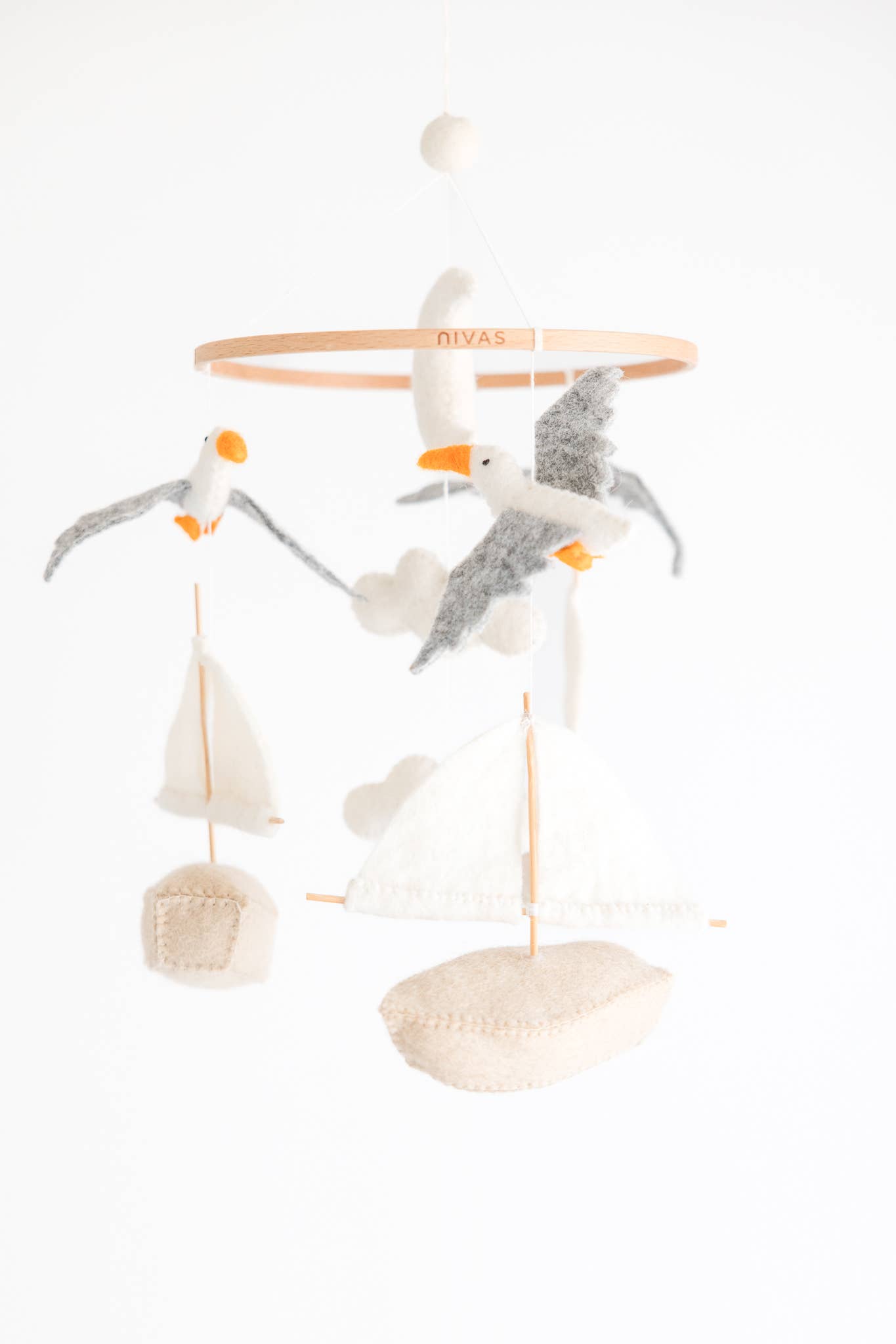 Nivas - Wholesale Baby Mobile - Sailboat and Seagulls Mobile - Handmade Baby Gift2
