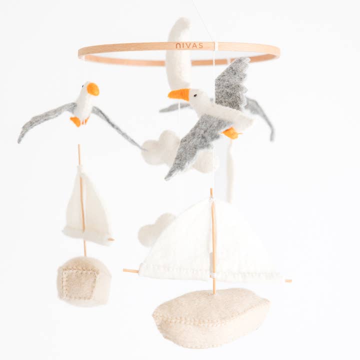 Nivas - Wholesale Baby Mobile - Sailboat and Seagulls Mobile - Handmade Baby Gift2