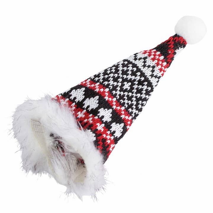Factory Direct Craft - Wholesale Ornament set - Mini Red and Black Winter Knit Hat2