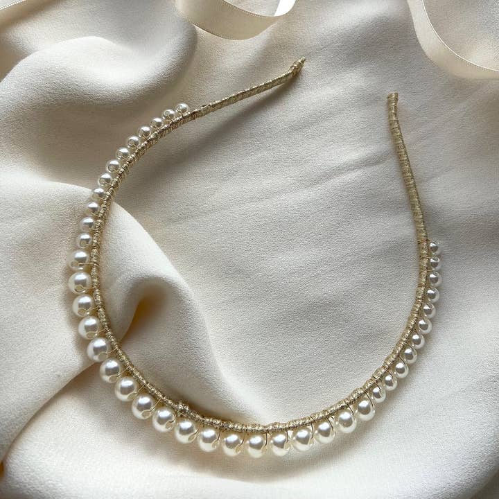 Women's Pearl Crown Headband for wholesale by Tayla Tayla