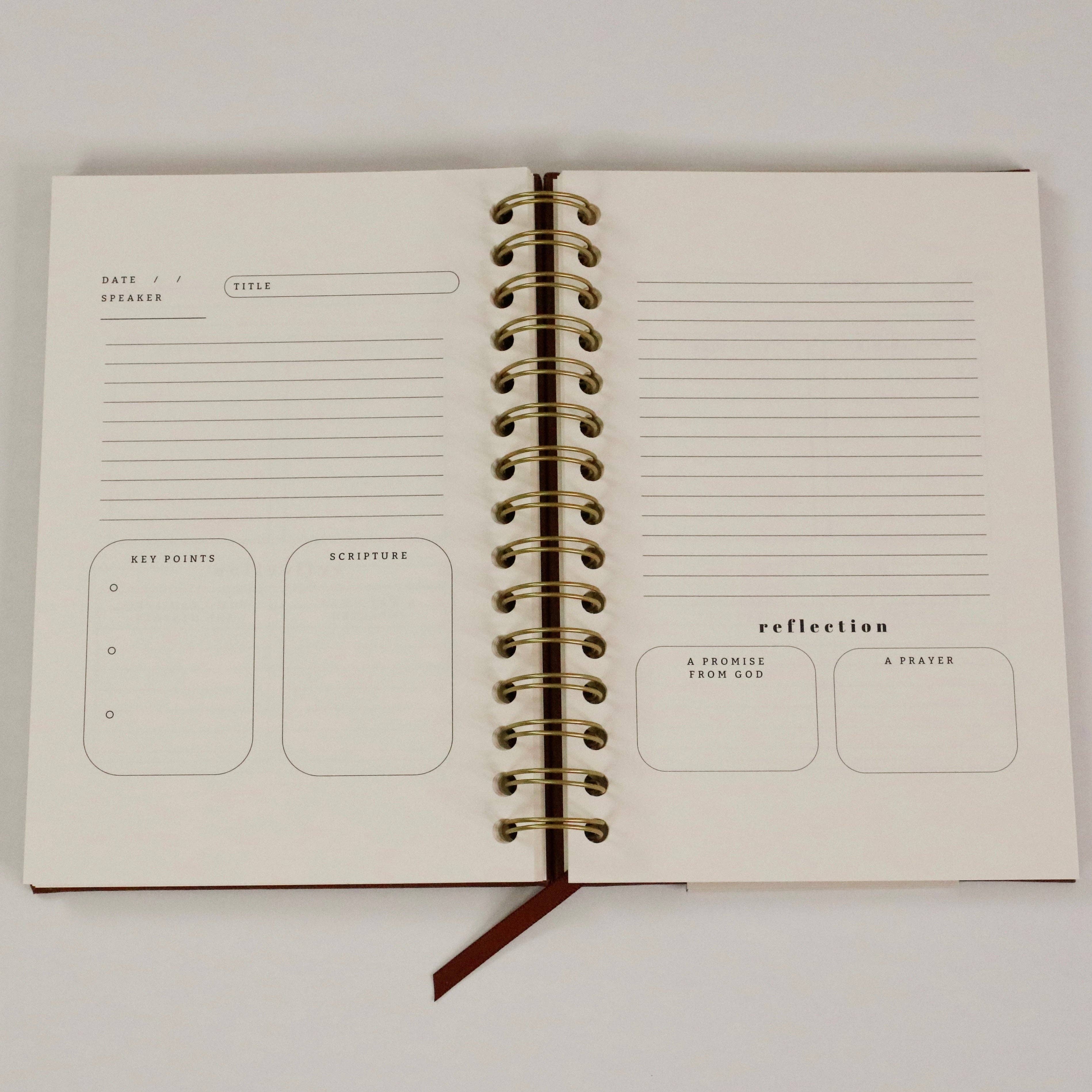 Steadfast and Sustained - Wholesale Journal/Diary - Church Notes Journal - Brown Faux Leather1