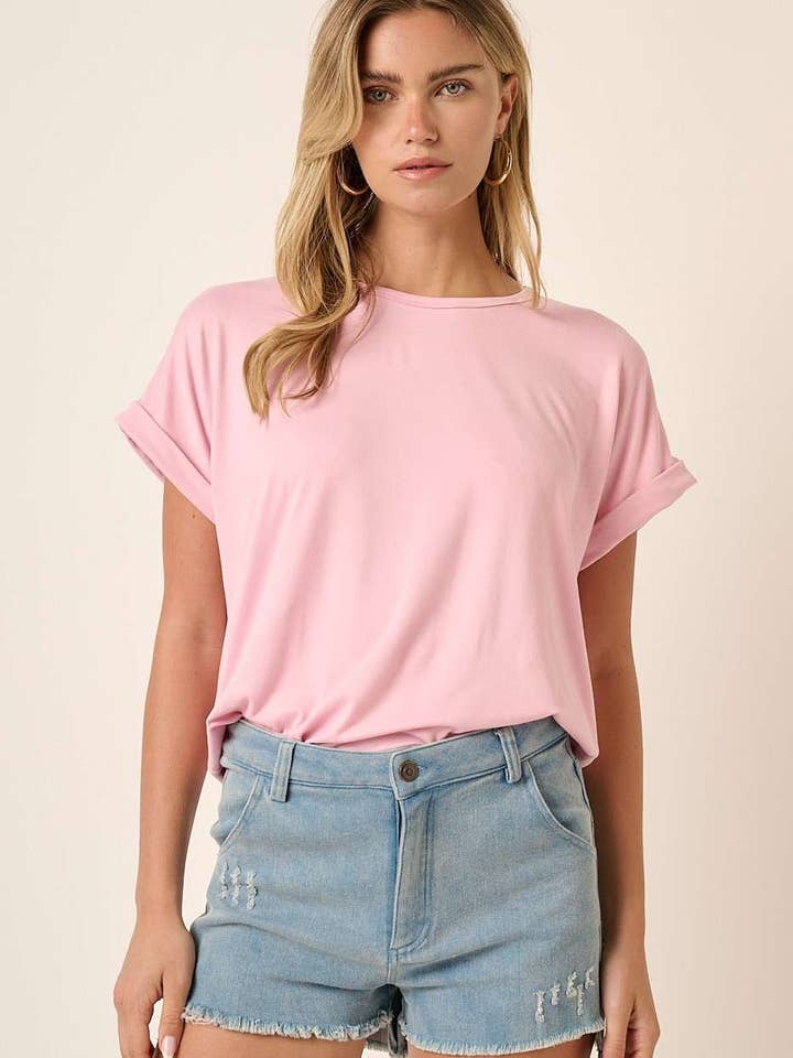 DTY ROUND NECK DOLMAN SHORT SLEEVE KNIT TOP for wholesale by mittoshop