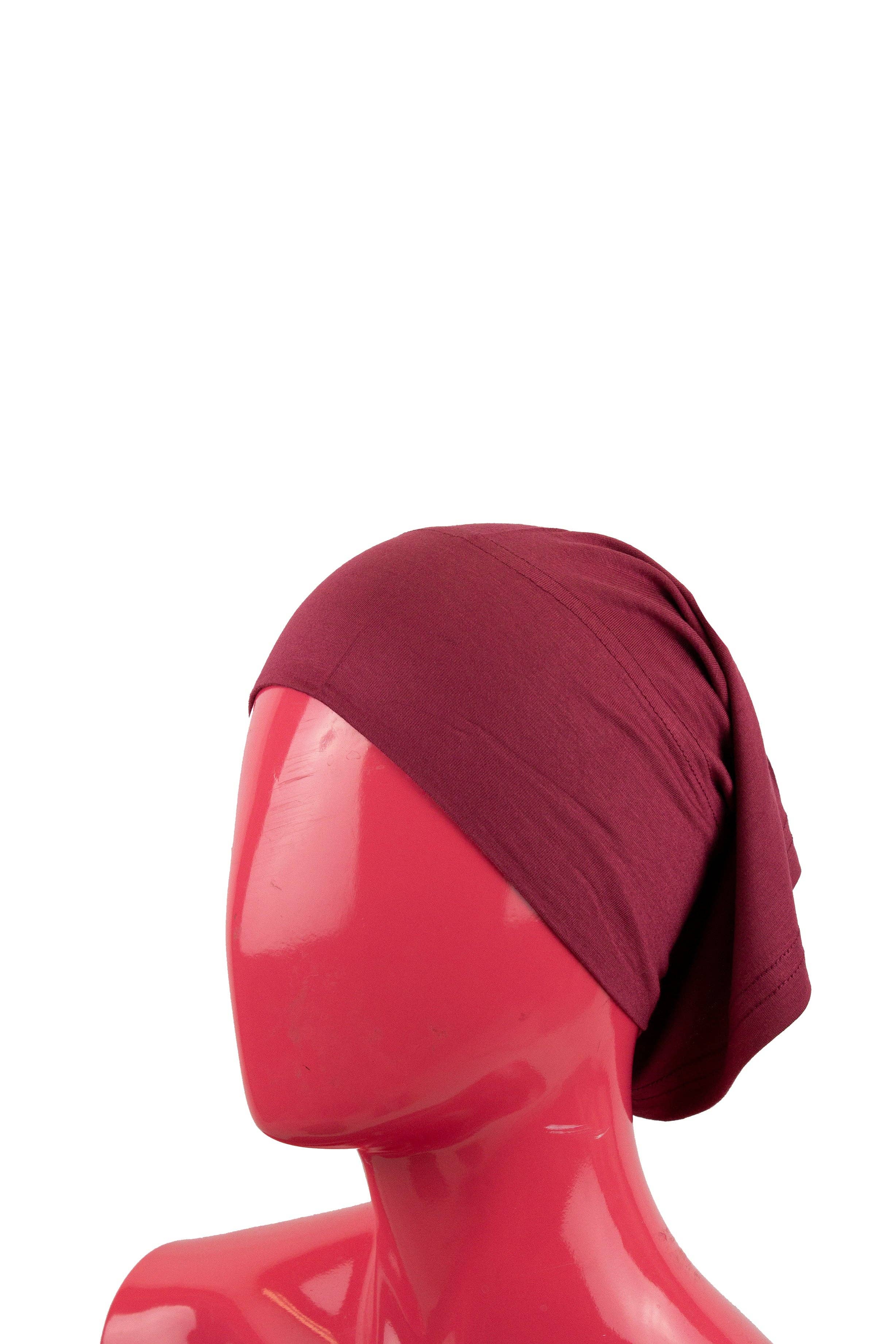 Bella Hijabs - Vendita all'ingrosso Hijab - Donna - Cuffia tubolare in jersey per sotto sciarpa - Bordeau intenso0