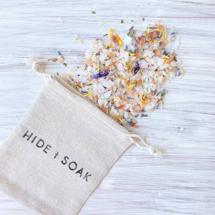Hide + Soak | Luxurious Bath Salt Soaks & Magnesium Oil - Wholesale Bath Salts - #3 Indigo - Sleep Support - Magnesium Bath Salts