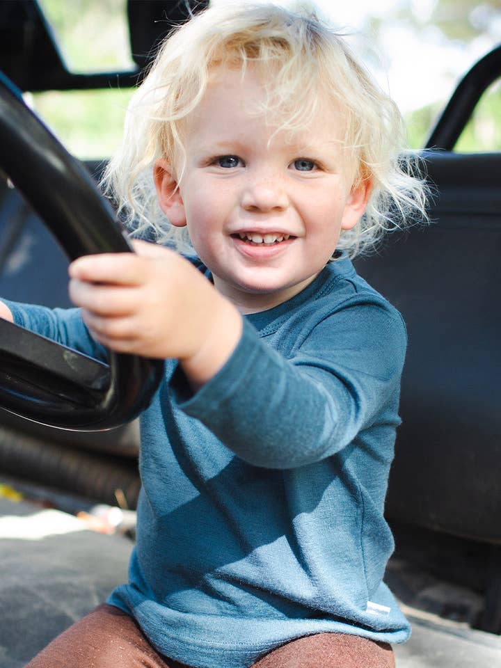 Maglia a Maniche Lunghe in Merino - Denim per la vendita all'ingrosso da parte di Babu
