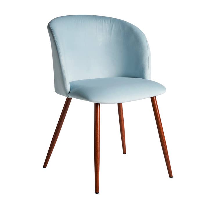 Kodu - Wholesale Chair - Blue velvet chair measuring 50x55x75cm