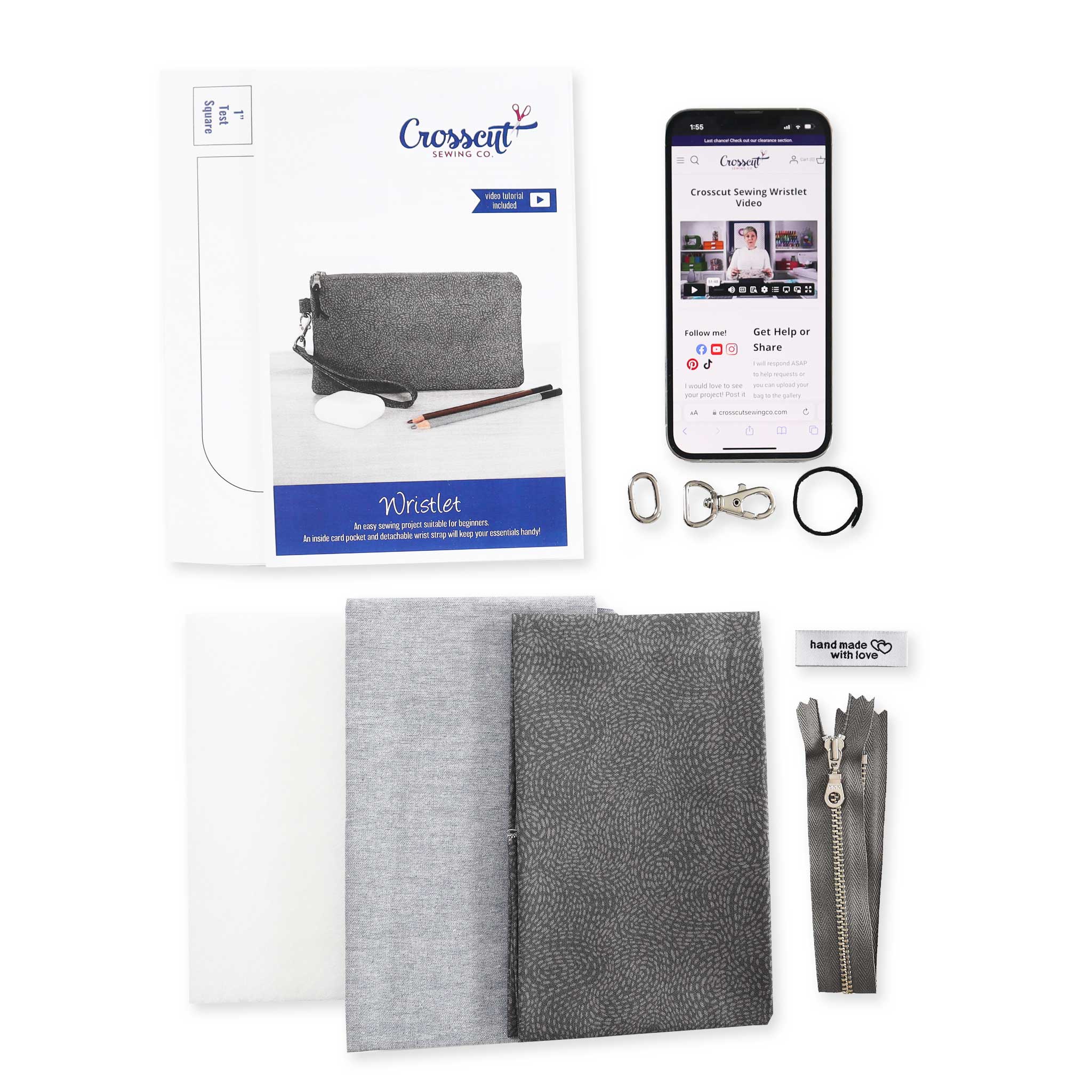 Crosscut Sewing Co. - Wholesale Craft Sewing Kit - Wristlet Sewing Kit - Adult Sewing Kit for Beginners23