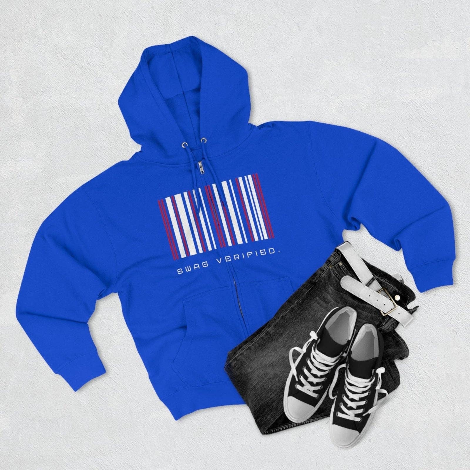 Ohhh So Swag - Wholesale Hoodie - Unisex - Swag Verified. Barcode Unisex Premium Full Zip Hoodie | US6
