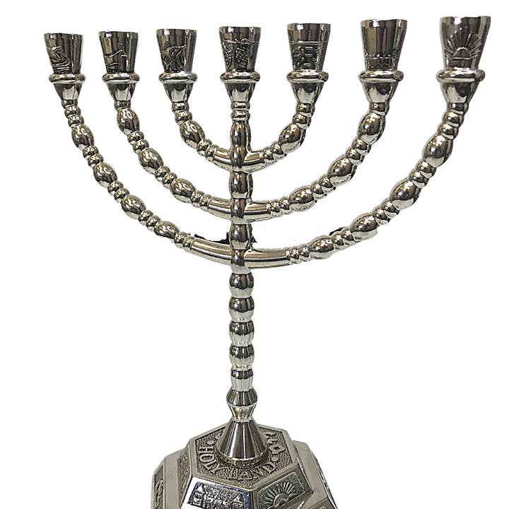 3 Arches USA - Wholesale Menorah - Menorah 12 Tribes of Israel,7 Branch Temple Menorah