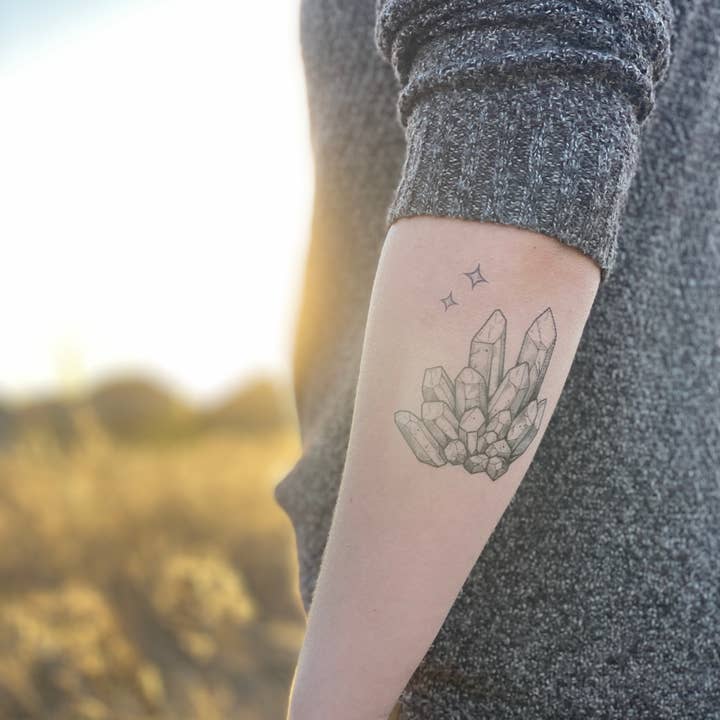 NatureTats - Wholesale Temporary Tattoo - Crystal Quartz Temporary Tattoo
