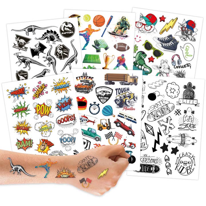 Tattoo-set voor kinderverjaardag 7 - tienerjongens voor wholesale door Papierdrachen