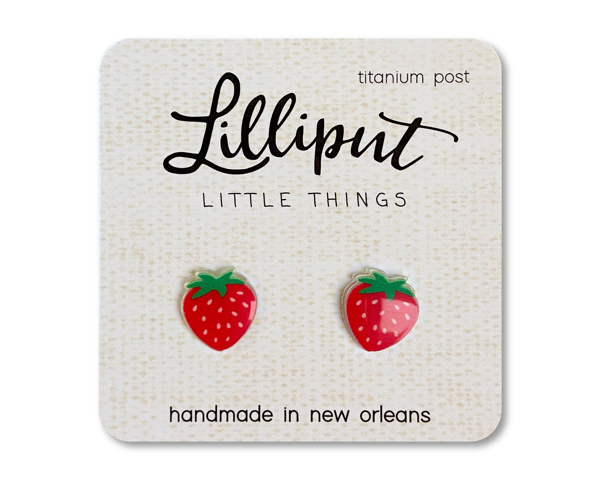Lilliput Little Things - Wholesale Stud/Post Earrings - Strawberry Earrings // Summer Festival Earrings
