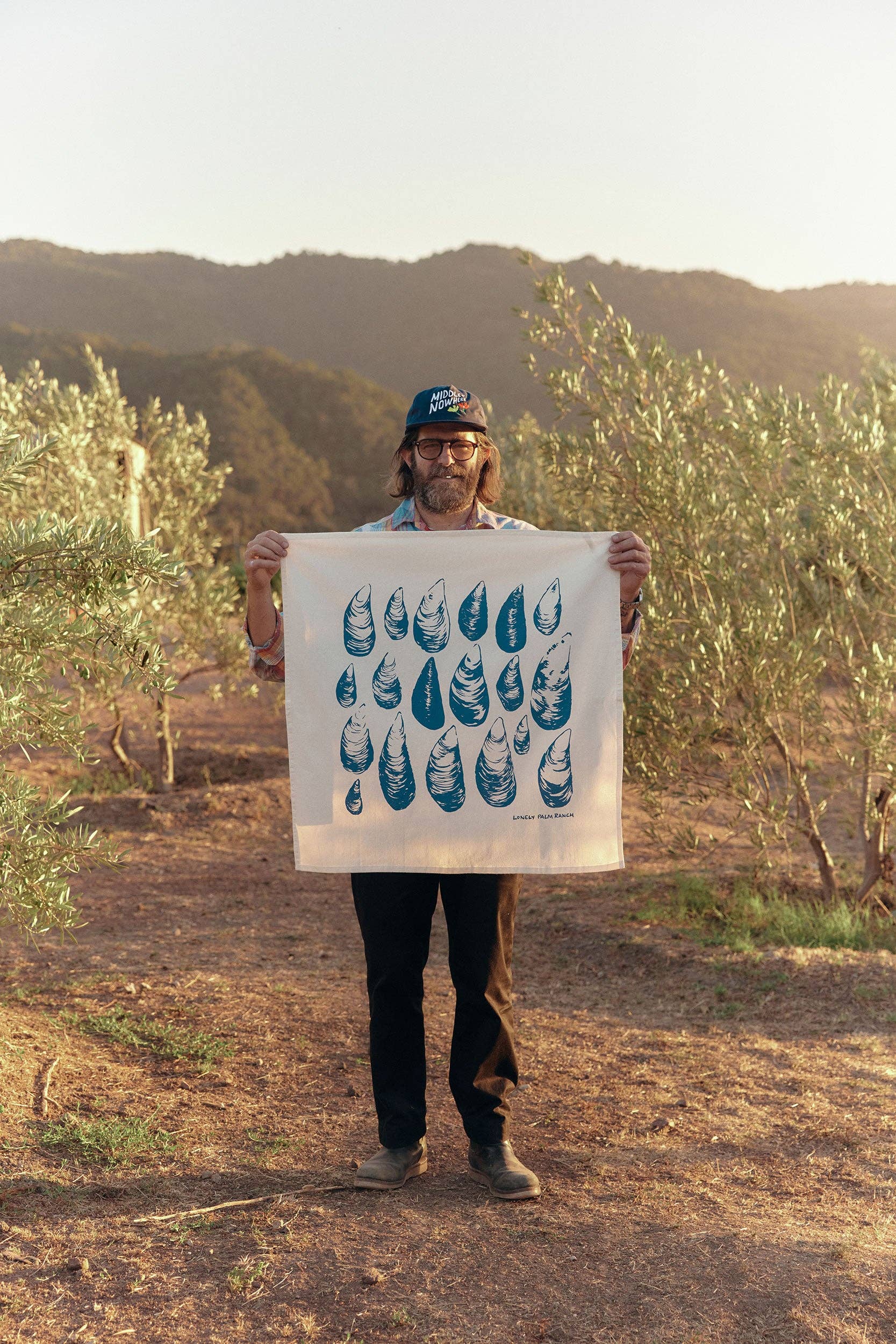 Lonely Palm Ranch - Wholesale Tea Towel - True Blue Seashell 28" Tea Towel - Silkscreened 100% Cotton3