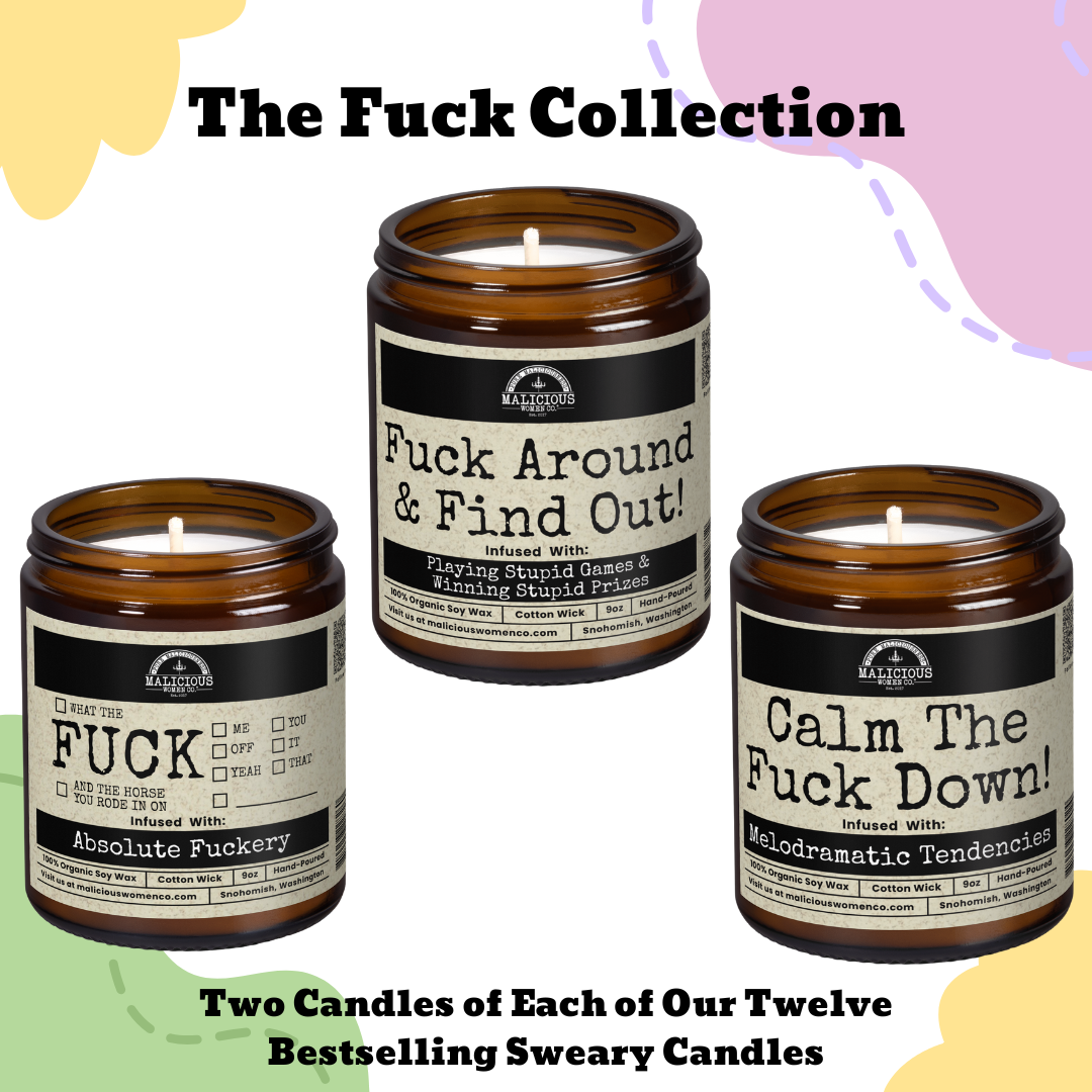 Malicious Women Candle Co - Wholesale Jar/Filled Candle - The F-Bomb 24 Candle Collection1