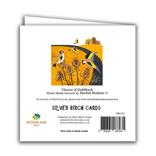 Silver Birch Cards - Wholesale Everyday Greeting Card - Blank Greeting Card ''Charm of Goldfinch"1