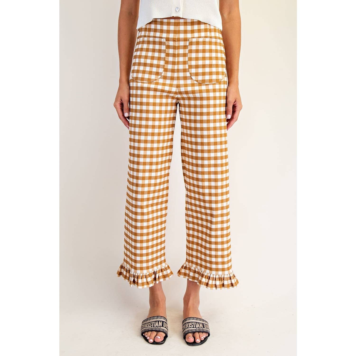 STYLE USA - Wholesale Pants - Women's - Gingham traight Leg Pants6