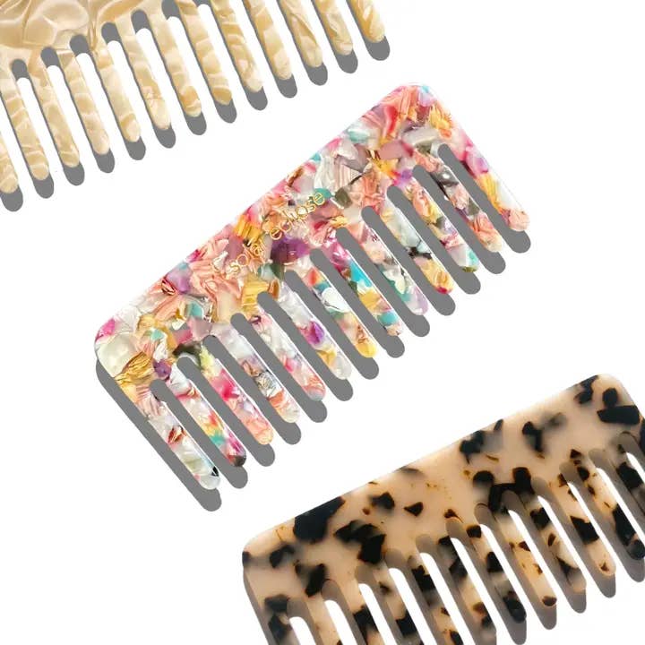 Solar Eclipse - Wholesale Hair Brush/Comb - Detangling Wide Tooth Hair Comb | Eco-Friendly Acetate1