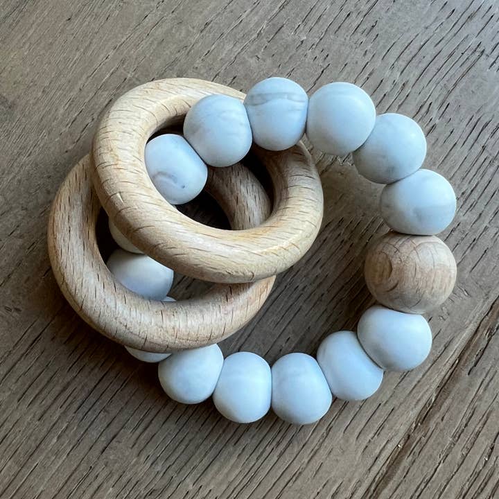 Ring Teether- Gray Marble for wholesale by land of petite