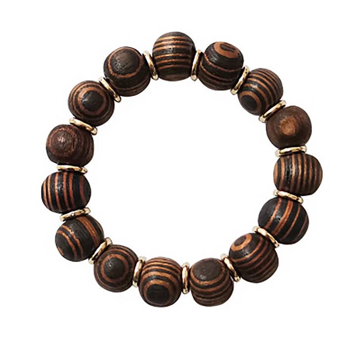 Wooden Ball Bracelet BR2908-28 (12PC) for wholesale by TAPA fashion