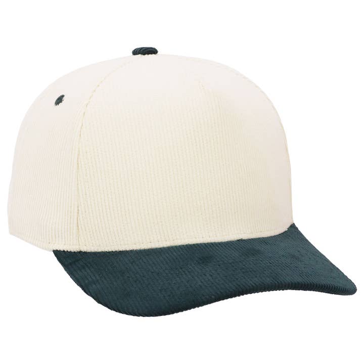 Cap Zone - Vente Casquette de baseball – unisexe - Casquette de baseball cinq panneaux en velours côtelé bicolore1