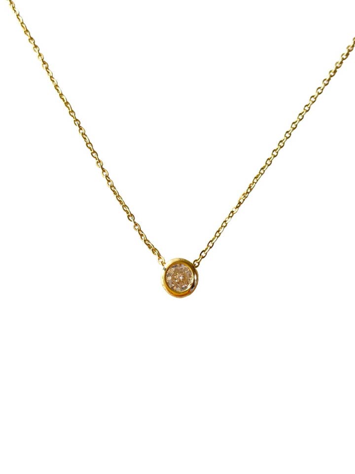 Halskette mit CZ-Lünette für den Großhandel von LOVE, POPPY