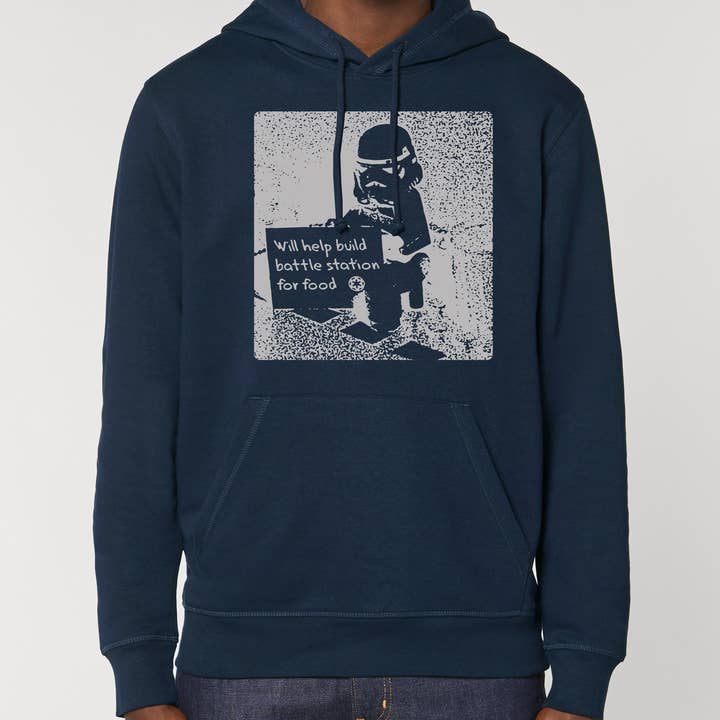 Felpa con cappuccio unisex di Battle Station for Food per la vendita all'ingrosso da parte di Meeplings | Handmade in Berlin