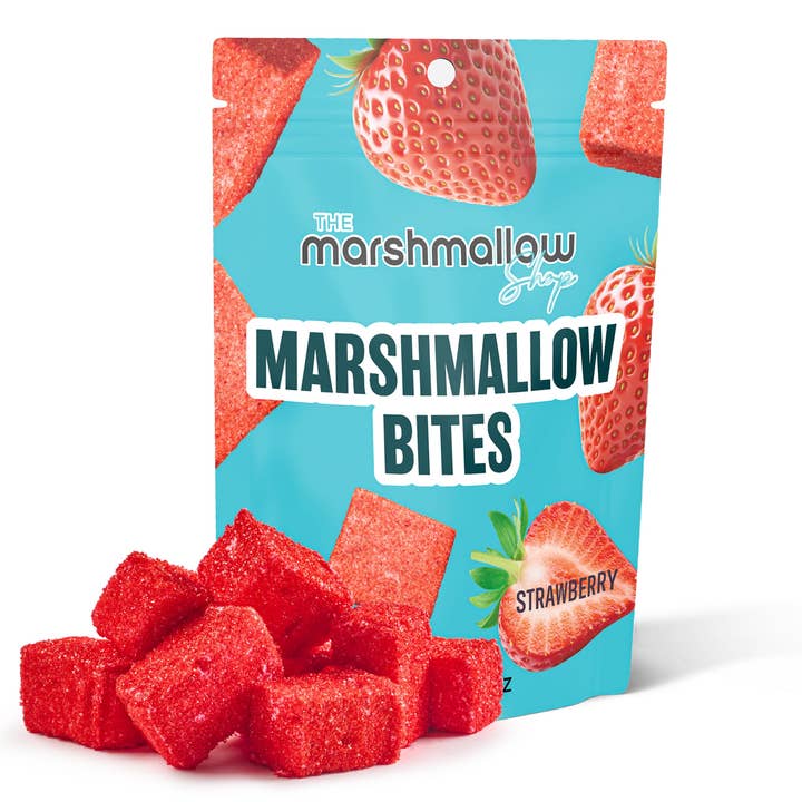 STRAWBERRY MARSHMALLOW BITES for wholesale by The Marshmallow Shop