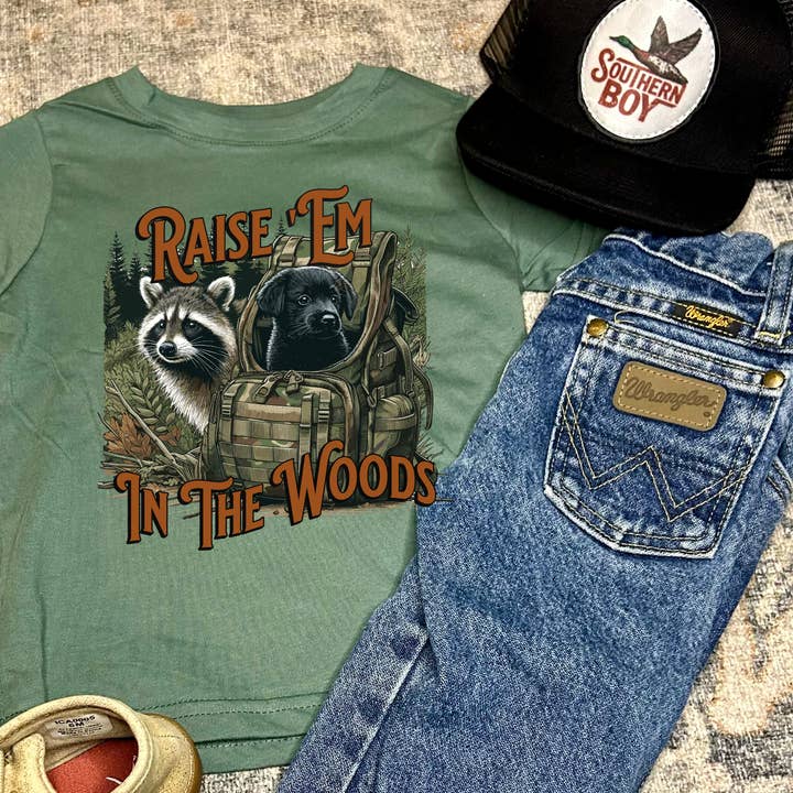 In the Woods Kids Tee for wholesale by Rowdy Rascal Boutique LLC