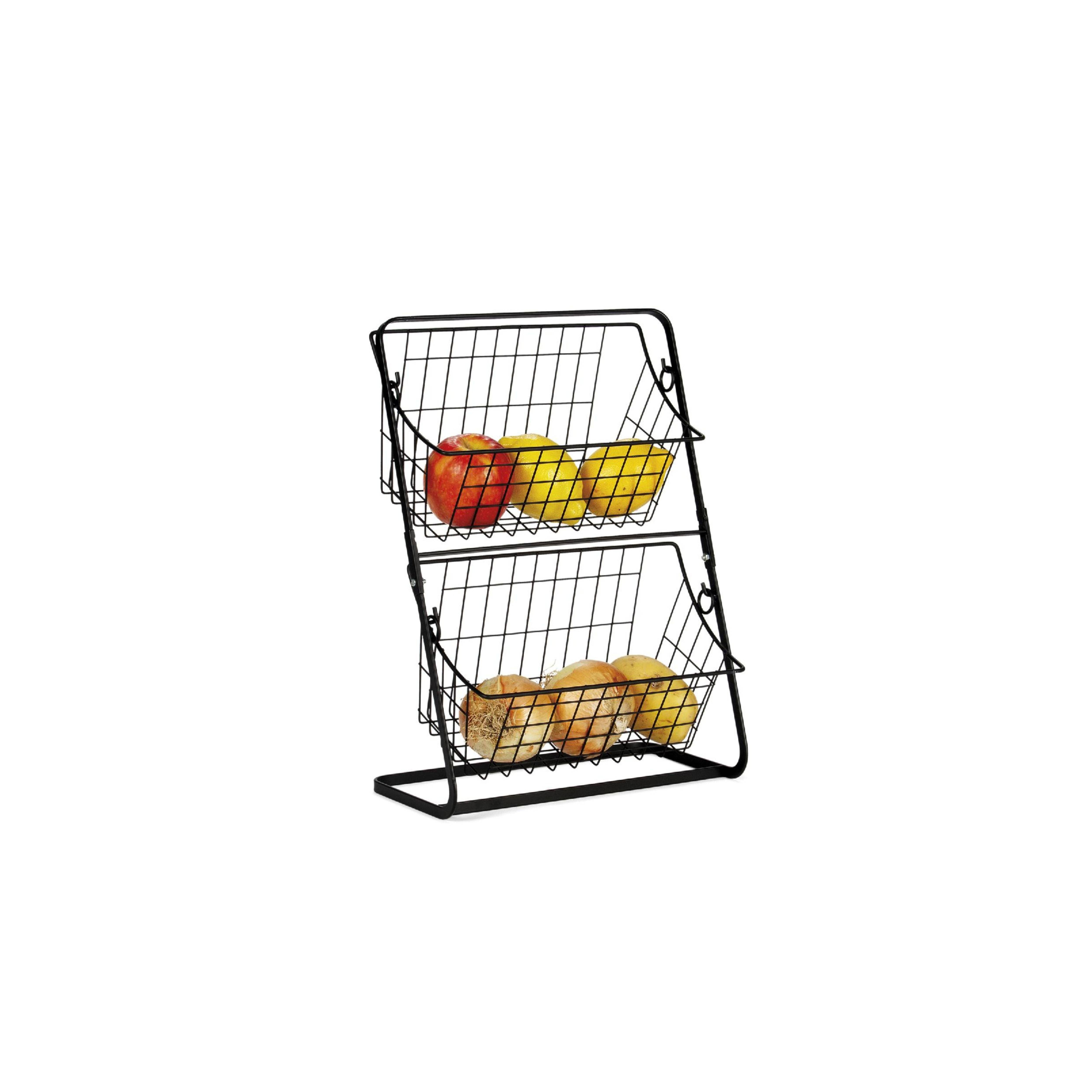 Andrea House - Wholesale Fruit Basket - Black metal vegetable organizer0