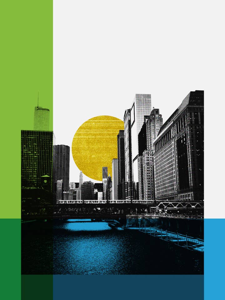 Chicago - På Floden for engroshandel hos Lucky Skye Graphics