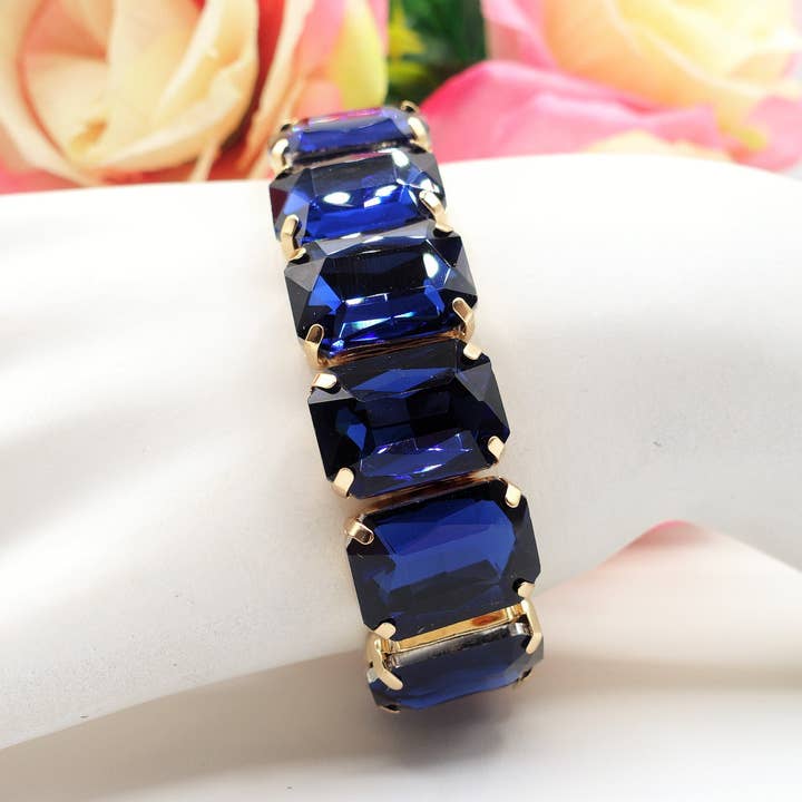 Daemon srls - Wholesale Bangle Bracelet - MARGOT - Bracciale Elasticizzato con pietre sfaccettate - LUCE COLLECTION22