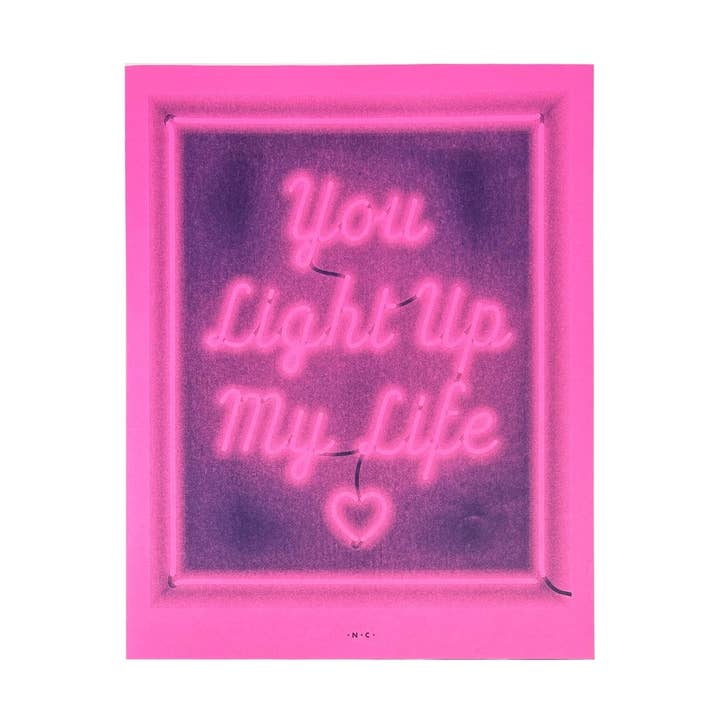 Neon Brights "Tu illumines ma vie" - Impression d'art Risograph pour la vente par Next Chapter Studio