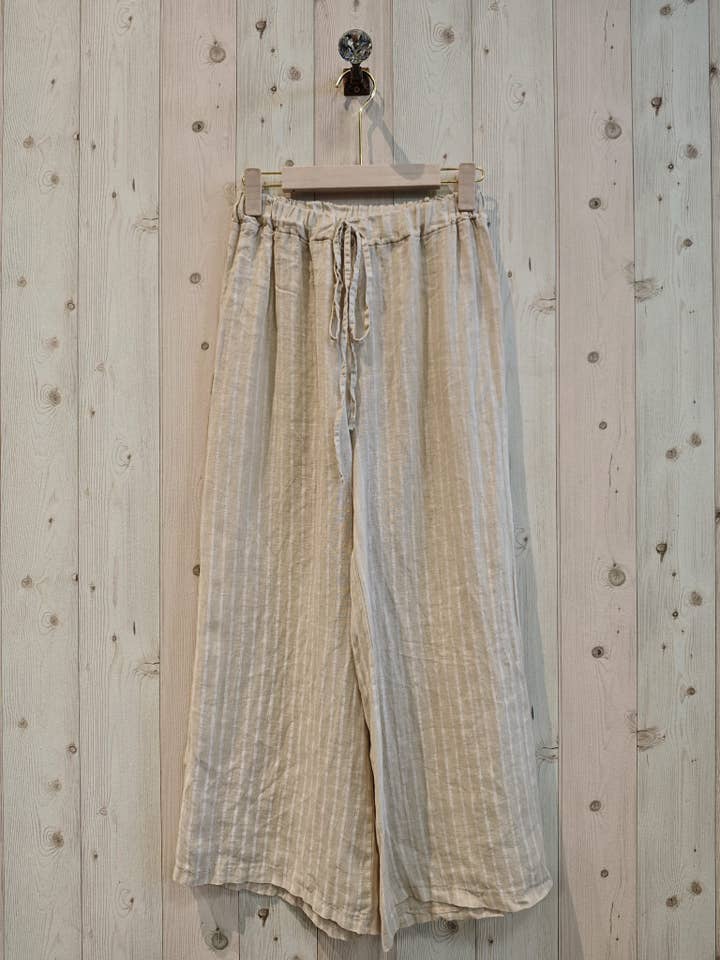 Linen & More – Großhandel Hose – Damen – REF 63801 Hose aus 100 % Leinen mit Streifen7