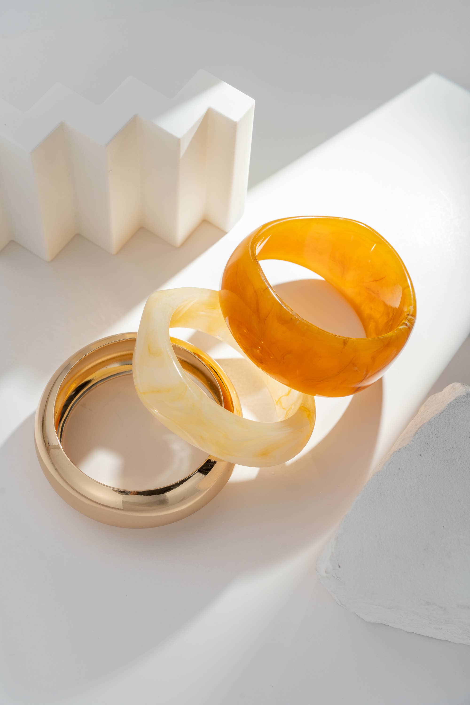 COSMOS - Wholesale Cuff Bracelet - Wide Brown Ecru Gold Trendy Bracelets