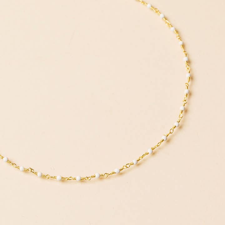 HALSKÆDE INDIEN HVID AGAT for engroshandel hos Une A Une