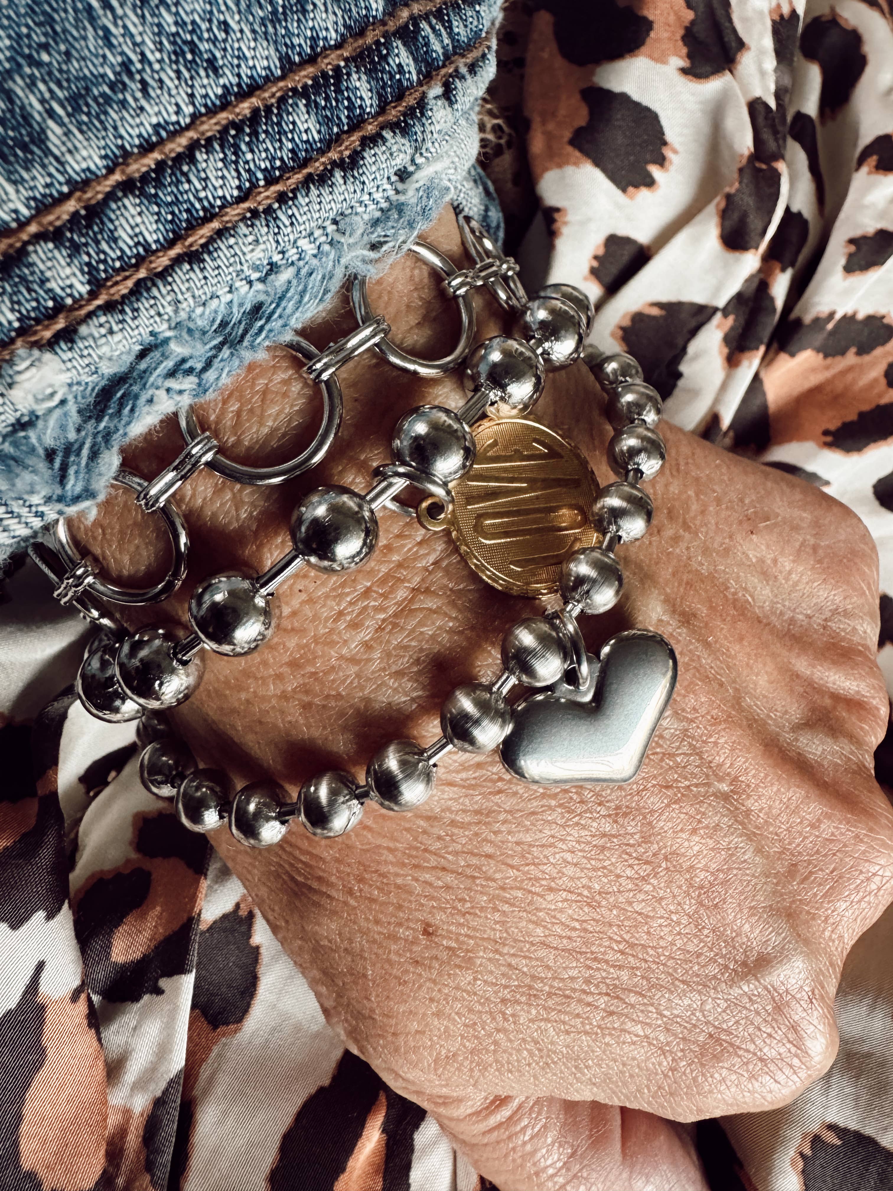 Sosobella Designs - Wholesale Charm/Dangle Bracelet - Stainless Steel Heart Charm Bracelet 3