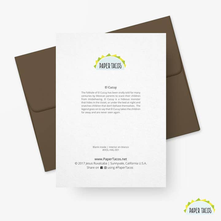 Paper Tacos® - Wholesale Halloween Card - El Cucuy - The Boogie Man Halloween Card1