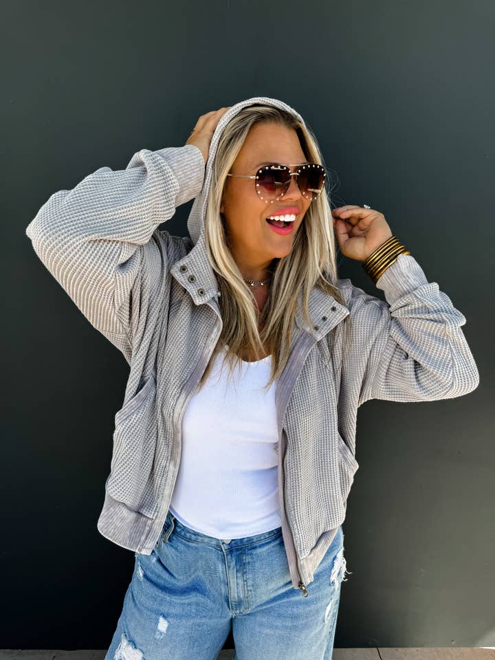 BLAKELEY - Wholesale Hoodie - Women's - MAISIE MINERAL WASH HOODIE JACKET6