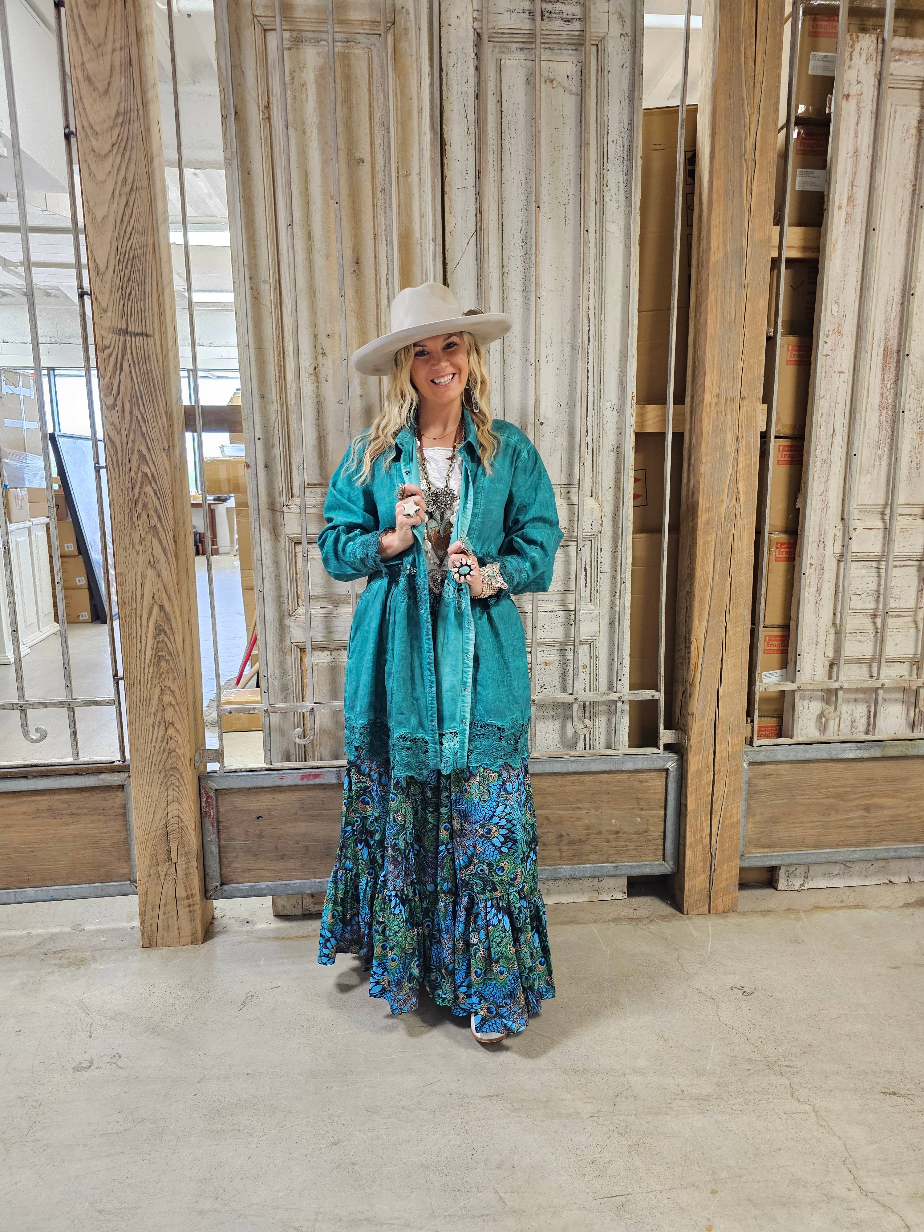 A Rare Bird Shop - Wholesale Jacket - Women's - Emerald Vintage Lace Jacket