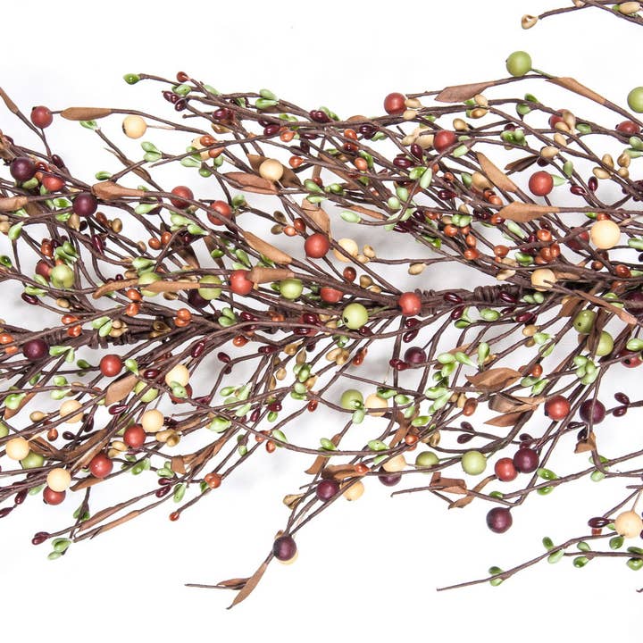 Mixed Berry Garland W/Leaves, 53In, Hw, BU-BOR-MT-MX for wholesale by KMI International Corp.